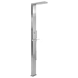 KOIECETA Ducha de jardín, columna de ducha para piscina, ducha exterior, acero inoxidable, cuadrada