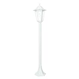 Farola de exterior estilo rústico blanco E27 Lámpara de pie estilo rústico blanco IP44 Iluminación para entrada, jardín, terraza
