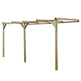 vidaXL Pérgola de Jardín Techo Inclinado de Madera de Pino Cenador de Patio