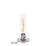 höfats - Spin 90 Gris - Chimenea de mesa para interior y exterior - Foguera, vela inextinguible, antorcha de jardín y chimenea de bioetanol de acero inoxidable