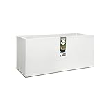 Elho Vivo Matt Finish Long Wheels 90 - Jardinera - White - Interior & Exterior - L 39 x A 88 x A41 cm