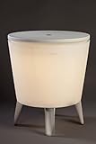 Keter Cool Bar - Mesa Nevera para Exterior y Jardín iluminada, Capacidad 30 L, 45 latas, de 52 x 42 x 52 cm, Color Blanco