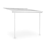 blumfeldt Pantheon Solid Sky Ampolio - PГ©rgola, Marquesina, Techo colgadizo, CanalГіn, Superficie de 300 x 300 cm, Techo de policarbonato (PE), Estructura de alumino, Pintura en Polvo, Blanco