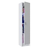 Habitdesign Armario Multiusos, 1 Puerta, Columna, Acabado en Color Blanco Mate, Medidas: 37 cm (Ancho) x 182 cm (Alto) x 37 cm (Fondo)