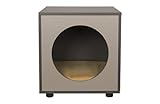 Luxury Dog House, Casa de madera para perros y gatos Kos, gris oscuro, con cojГn suave, cГіmoda, moderna y elegante para razas pequeГ±as y medianas y todas las razas de gatos, 15,4 kg, 50 x 50 x 54 cm