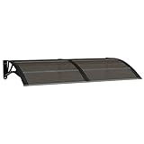 vidaXL Marquesina Puerta policarbonato Negro y Transparente 150x80 cm