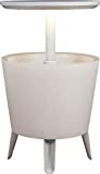 Keter - Mesa nevera iluminada para jardín, color blanco, 49.5 x 49.5 x 57 cm