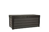 Keter Brushwood WLF - Arcón Exterior, Capacidad 454 Litros, color Marrón, 69.7 x 145 x 60.3 cm