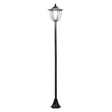 Outsunny Farola Solar con Panel Solar a Cargar Batería Protección al Ambiente 6 LED Perfecto para Noche Encendido Automático Autonomía de 6 Horas Instalar Fácil Negro Ф26,5 x 177cm