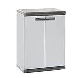 Gardiun Armario Bajo de Jardín Resina Sintra 2 62,5x39x84 cm Gris 2 Puertas