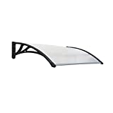 SmartSun Marquesina Easy Black 150x80cm. Grosor 5,2mm extra resistente. Tejadillo puerta protección