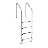 Uniprodo Escalera De Piscina Escalerilla Uni_Pool_Ladder_1820 (Ancho del Peldaño: 7,5 cm, 4 Peldaños, Perfil De Arco Normal)