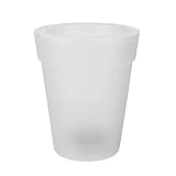 Angoily Maceta LED Maceta Solar Maceta Iluminada Maceta Impermeable Maceta para Escritorio Jardín Decoración Ornamento Blanco