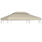 vidaXL Toldo de Cenador de Repuesto Tela Impermeable Beige 3x4 m Techo Pérgola