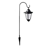 HOMYY Solar Luces Exteriores, Colgante Jardín Solar Farol Shepherd Gancho Luces Paisaje Colgante Iluminación Impermeable Decorativo Lámpara en Parque Camino Patio - Negro, White Light