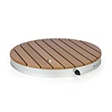 blumfeldt Sumatra Breeze - Ducha de jardÃn Ducha Exterior Piso de Ducha Ducha Exterior Ducha de Sauna, Altura Ajustable hasta 4 m, Material: Aluminio/WPC, Base Antideslizante, à 70 cm, marrón