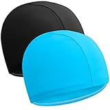 Fanshiontide 2 Piezas Unisex Gorro de NataciГіn Gorro ElГЎsticos de BaГ±o Piscina Mujer y Hombre Gorro de BaГ±o para Pelo Largo y Corto Gorros de Piscina Suave y CГіmodo, Talla Unica (Azul+Negro)