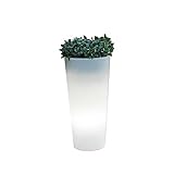 Macetero con luz Led RGBW 60 cm y 80 cm solar y batería recargable (80 cm Solar + Batería)