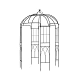 SCENDOR GARDEN Arco de Rosas Trepadoras,Pérgola de jardín, Arco para Rosas, Soporte para Plantas, Metal Negro, 271x207x207 CM