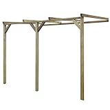 vidaXL Pérgola de Pared para Jardín de Madera de Pino 2x3x2,2 m Cenador Pared