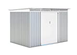 GARDIUN KIS12136 - Caseta Metálica London 5,71 m² Exterior 206x277x187 cm Acero Galvanizado Silver/Blanco