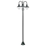 Festnight- Farola de jardín Lámpara de Pie de Exterior con 3 Luces Aluminio E27 220 cm Verde Oscuro