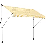 Outsunny Toldo Manual Retráctil para Exterior 300x150x170-280 cm Toldo Enrollable Altura Ajustable con Manivela Protección Solar para Terraza Balcón Jardín