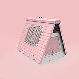 JYCCH Casa de Perro de plástico Plegable Exterior, Perrera Impermeable para Mascotas, casa para Perros y Gatos para Uso en Interiores al Aire Libre, Rosa (Rosa)