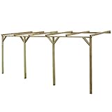 vidaXL Pérgola para Jardín con Techo Inclinado Madera de Pino 2x5x2,2 Techado