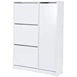 TOP KIT | Mueble Zapatero Tigris 55ab | Armario Zapatero | Zapatero con 3 puertas abatibles + 1 vertical | Blanco
