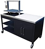 Metro Professional Barbacoa de carbón giratoria con ruedas, acero inoxidable/acero/piedra artificial, 148 x 70,2 x 133,7 cm