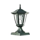 FREEDL Negra Farolas Solares Exterior Jardín Lámpara de Poste Solar Blanco Frío 10lm Luces Solares Jardín Exterior Impermeable Faros de Columna Antiguo Post Cap Lights para Paisaje Caminos Deco 1 PCS