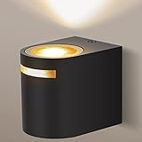 Aigostar Aplique Pared Interior/Exterior,GU10 Antracita Aluminio Lámpara Exterior Pared,Impermeable Luz Interior y Exterior Iluminación para Patio,Jardín,Balcón,Dormitorio,Salon,Pasillos.