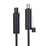 Hussala Bologna Antorcha aceite jardin (115 cm), acero inoxidable, recargable, recargable, antorcha exterior, negro