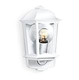 Steinel L 190 S blanco - Farol de pared exterior con 180° detector de movimiento, Farolillo Sensor con potencia de máx. 100 vatios, Iluminación de exterior, Aplique con diseño clásico, 644512