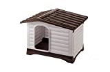 Ferplast Casa para perros al aire libre Dogvilla 70 hecha de resina termoplástica duradera, paneles laterales que se pueden abrir