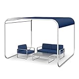 blumfeldt Pergola con Techo y Laterales Retráctiles, Pergolas de Jardin Metálica de Acero Inoxidable, para Bañera Hidromasaje, Barbacoa, Patio, Carpa Impermeable para Bar, Cenadores para Jardin