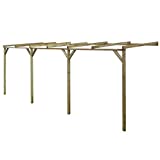 vidaXL Pérgola para Jardín con Techo Inclinado Madera de Pino 2x6x2,2m Techado