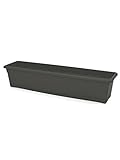 JARDINERA PLATO INTEGRADO 80X20CM ANTRACITA