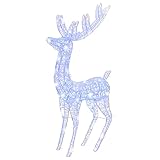 vidaXL 2X Renos de Navidad Acrílico 250 LED Decoración Iluminación Navideña Adorno Fiesta Exterior Interior Jardín Césped Azul 180 cm