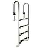 Arebos – Acero Inoxidable Escalera para Piscina de | 4 peldaños | con antirutschpads en los peldaños