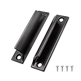 AMONENZ 2 Piezas Tirador de Puerta Corredera, Aluminio Tirador de Cajón Curvado, Tirador de Armario Negro Disponible Para Puertas de Balcón, Puertas Correderas, Cajones