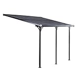 GARDIUN KIS13013 - Pérgola de Pared Elliot - 13 m² 435x300x225/270 cm Aluminio y Policarbonato