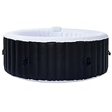 CO-Z SPA Hinchable para Exterior con Bomba de Aire Eléctrica SPA Hinchable Redonda 1.8m para 4 Personas Piscina Inflable 800L con 120 Chorros de Burbujas (1.8M Negro)