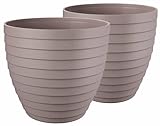Macetas para Exterior de Plástico 25 cm (2 uds) Maceta plástico Grande para Plantas Macetero Interior Terraza Balcon para Jardinería. Tiestos Jardineras para Flores y Arboles