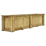 Goliraya Jardinera de Madera de Pino Impregnada Jardineras Exterior Jardineras de Madera Macetas Exterior 196x50x50 cm