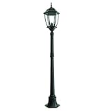 Planetitaly Farola jardín New York 1 luz E27 para exteriores farolas altura 180 cm IP65 - Color negro