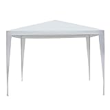Outsunny Carpa Desmontable 3x3x2,45m Pabellón de Jardín de Tubo de Acero Pérgola Apto como Cenador Blanco