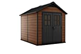 Keter 243409 - Caseta de jardín exterior Newton 757, color marrón