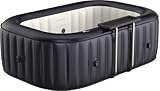 Jacuzzi hinchable para exteriores Gardwell Black Hold, 186 x 125 x 68 cm, para 2 personas, con chorros de masaje y filtro de inflado mediante botón, piscina rectangular en color negro